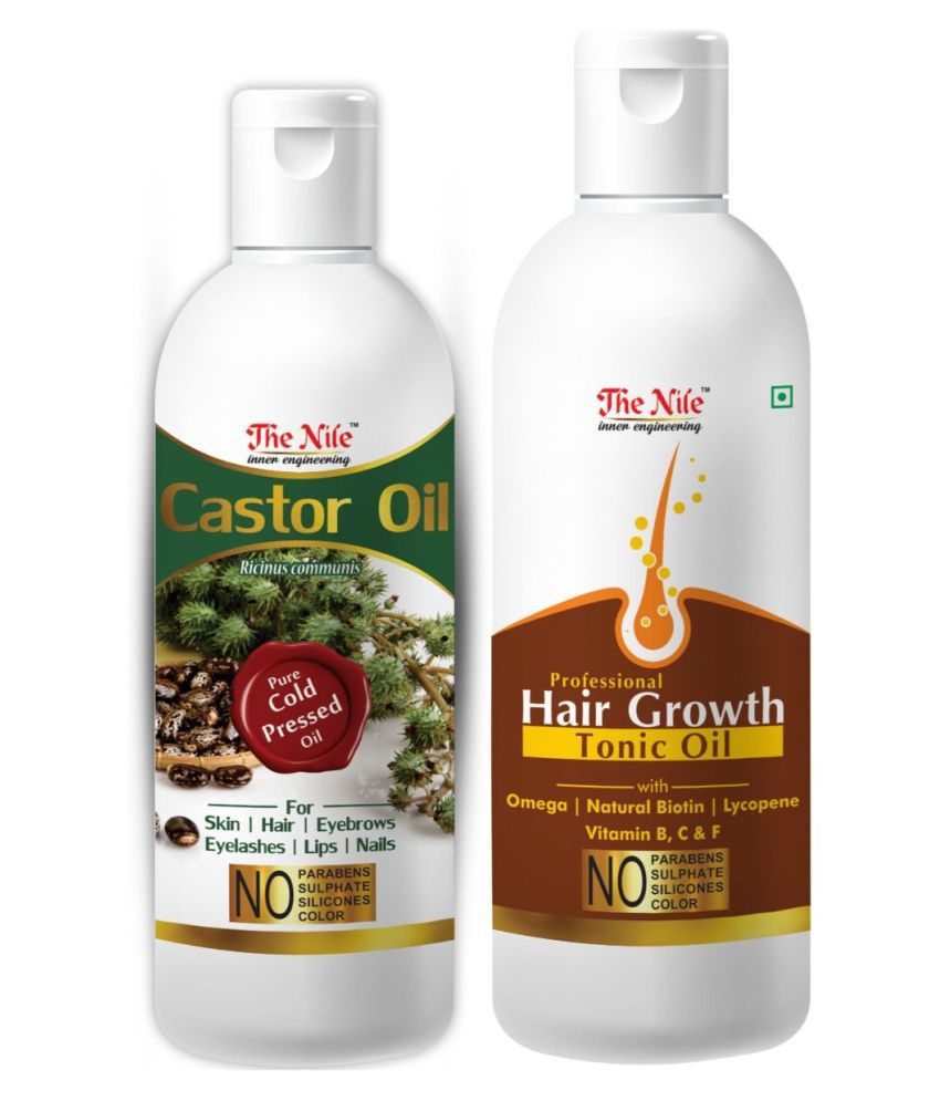     			The Nile Castor Oil 100 ML +  Hair Tonic 200 ML  Hair Oils 300 mL Pack of 2