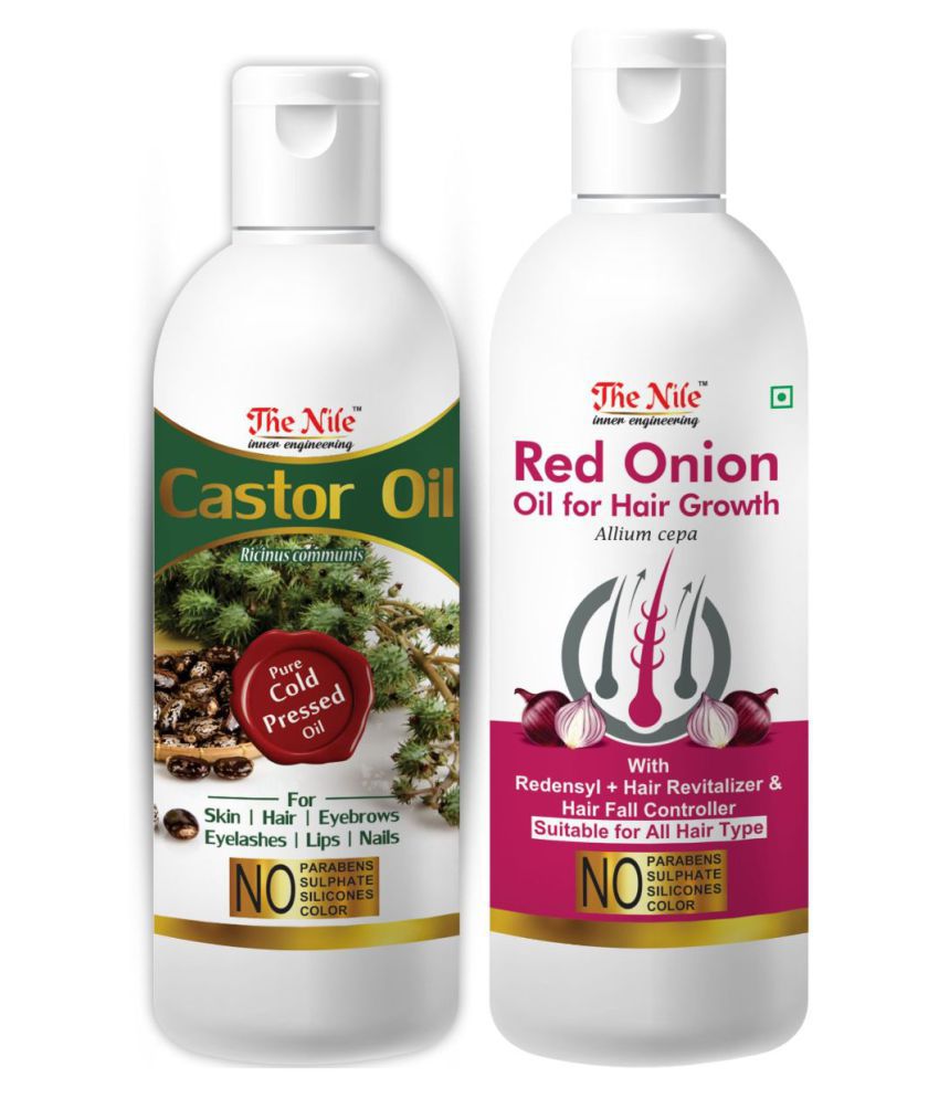     			The Nile Castor Oil 150 ML + Red Onion 200 ML Hair & Skin Care Oil 350 mL Pack of 2