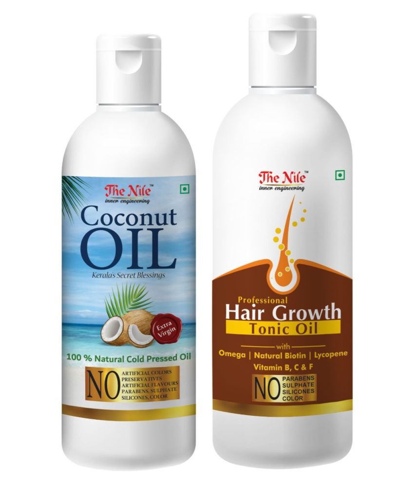     			The Nile Coconut Oil 100 ML + Hair Tonic 150 ML  Hair Oils 350 mL Pack of 2