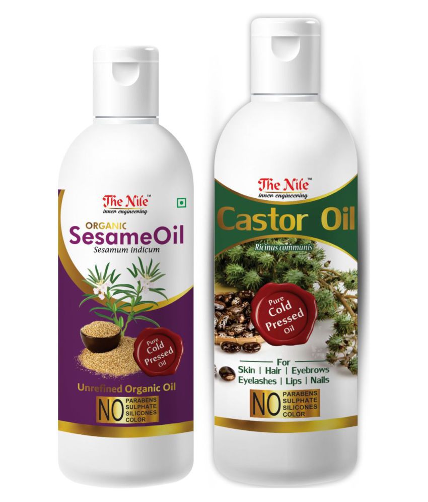     			The Nile Sesame Oil 100 ML + Castor Oil 200 ML Hair Oils 300 mL Pack of 2