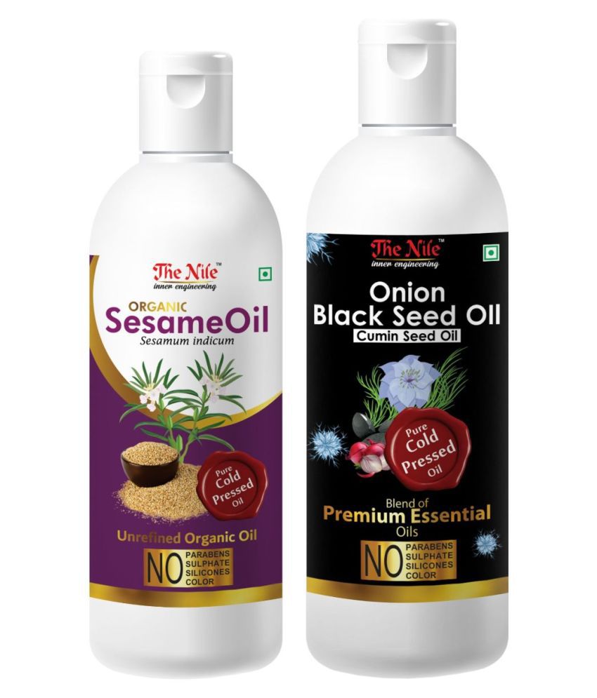     			The Nile Sesame Oil 100 ML + Onion Black Seed 200 ML  Hair Oils 300 mL Pack of 2