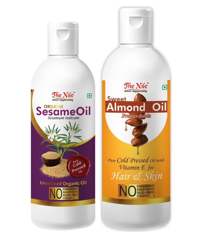     			The Nile Sesame Oil 100 ML + Sweet Almond 200 ML  Hair Oils 300 mL Pack of 2