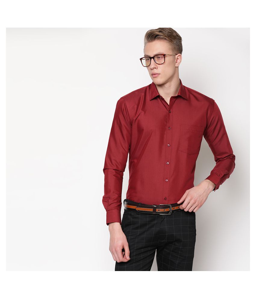 formal maroon shirt combination