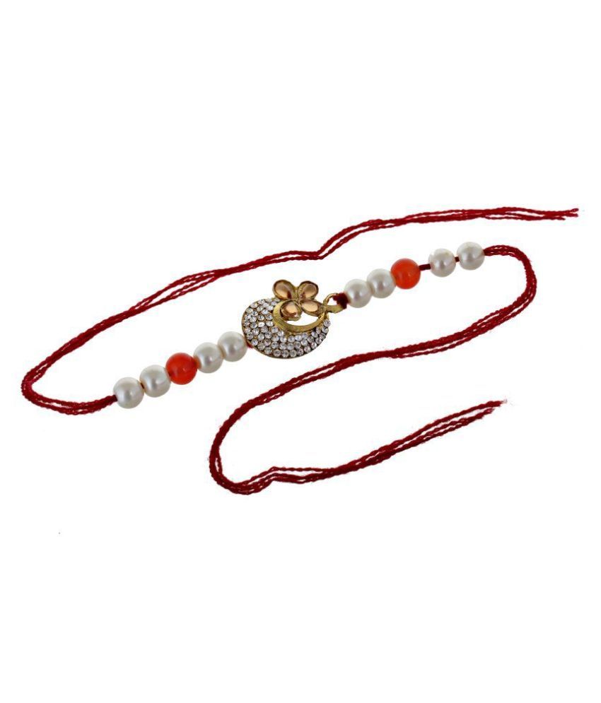 Lucky Jewellery Designer Fancy Traditional Rakhi Gold Plated For Bro ...