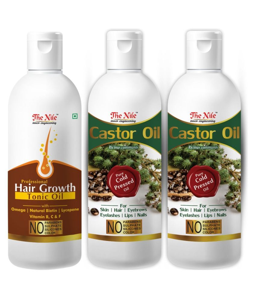     			The Nile Castor Oil 100 ML  X 2 + Hair Tonic 100 Ml 300 mL Pack of 3