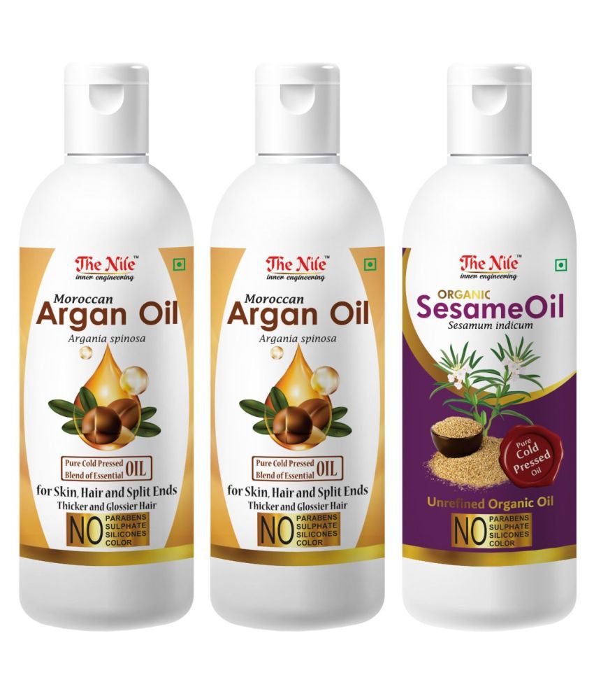     			The Nile Moroccan Argan Oil 100 ML X 2 + Sesame Oil 100 Ml 300 mL Pack of 3