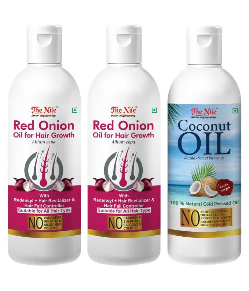     			The Nile Red Onion Oil 100 ML X 2 + Coconut Oil 100 Ml 300 mL Pack of 3