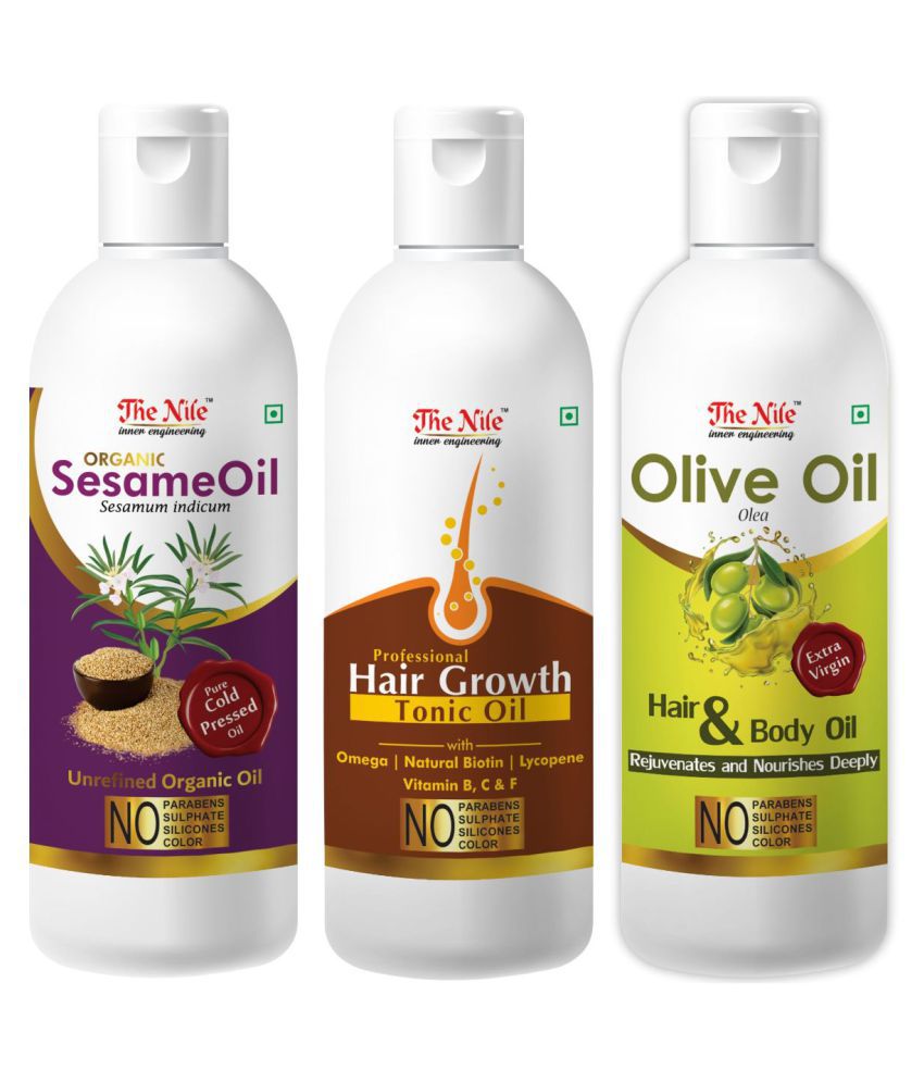     			The Nile Sesame Oil 100 Ml + Hair Tonic 100 Ml + Olive Oil 100 ML 300 mL Pack of 3