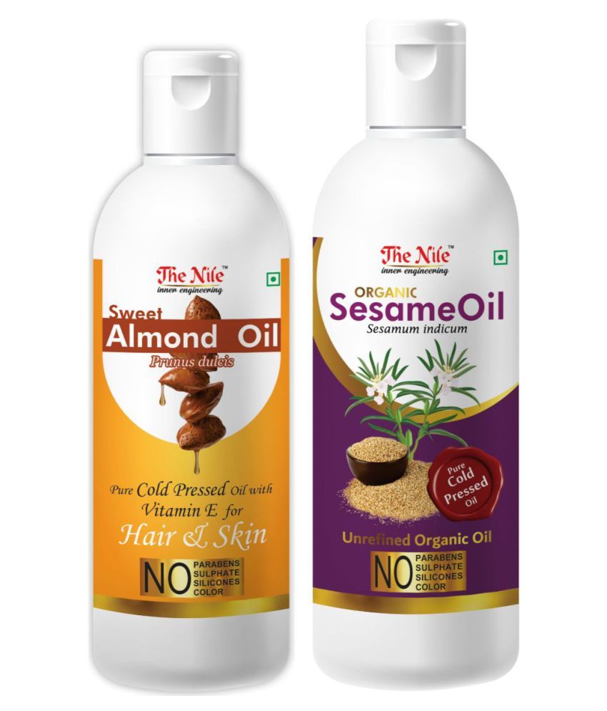     			The Nile Sweet Almond 100 ML + Sesame Oil 200 ML Skin & Hair Oil 300 mL Pack of 2