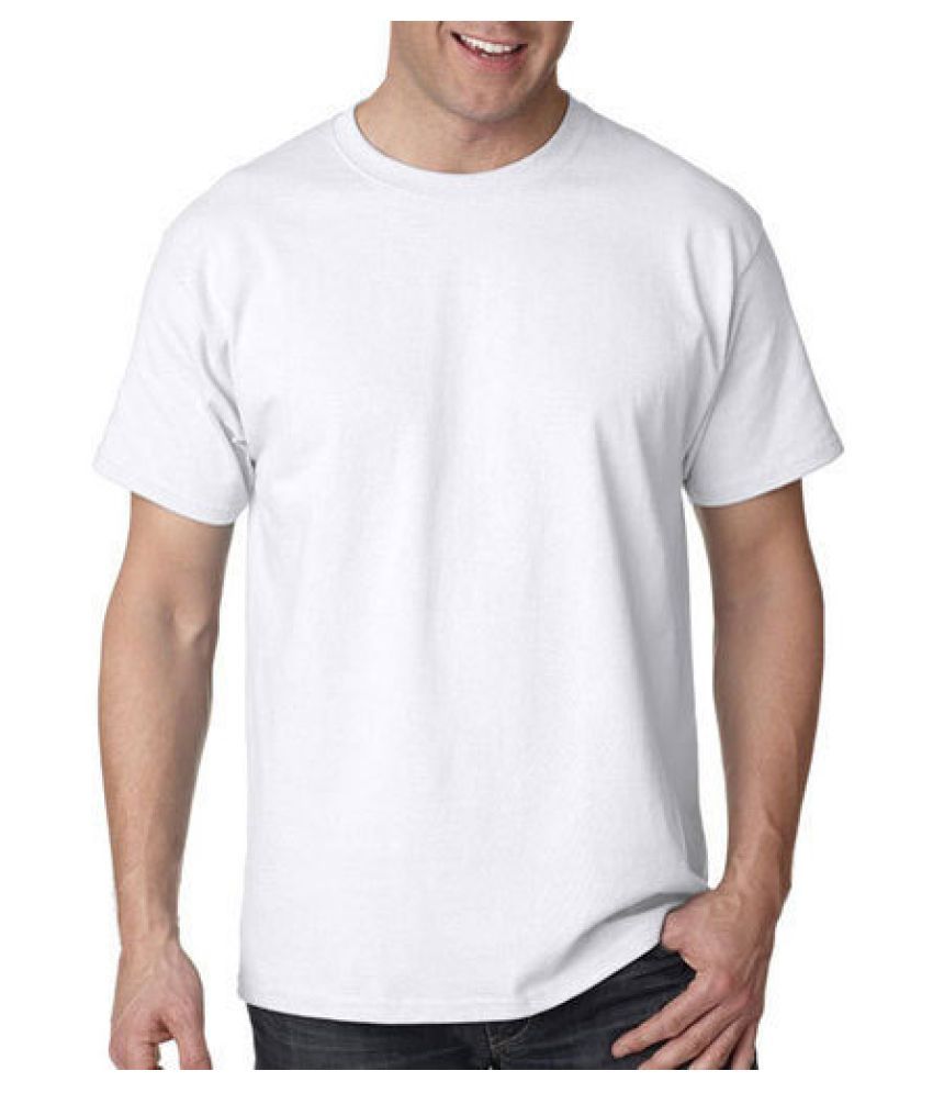 BABAI 100 Percent Cotton White Self Design T-Shirt - Buy BABAI 100 ...