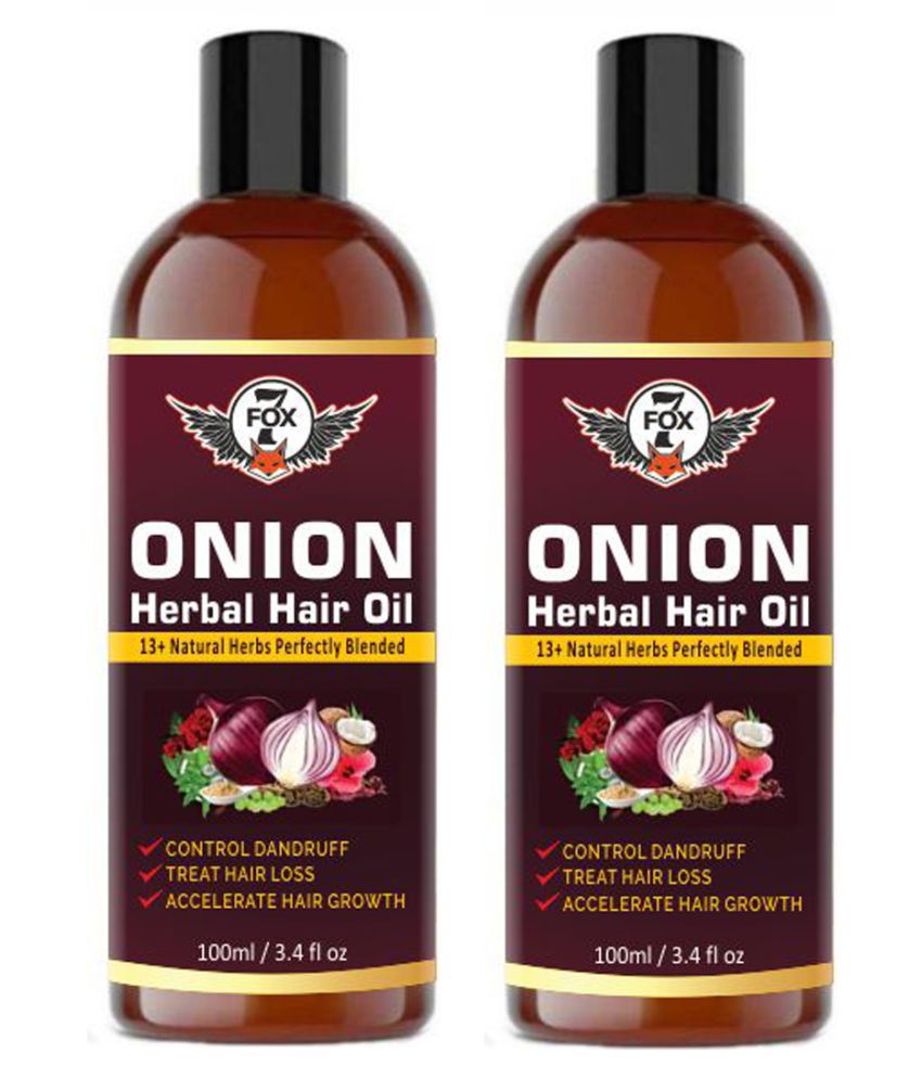 7 FOX ONION Herbal Hair oil- For Hair Regrowth 200 mL Pack of 2