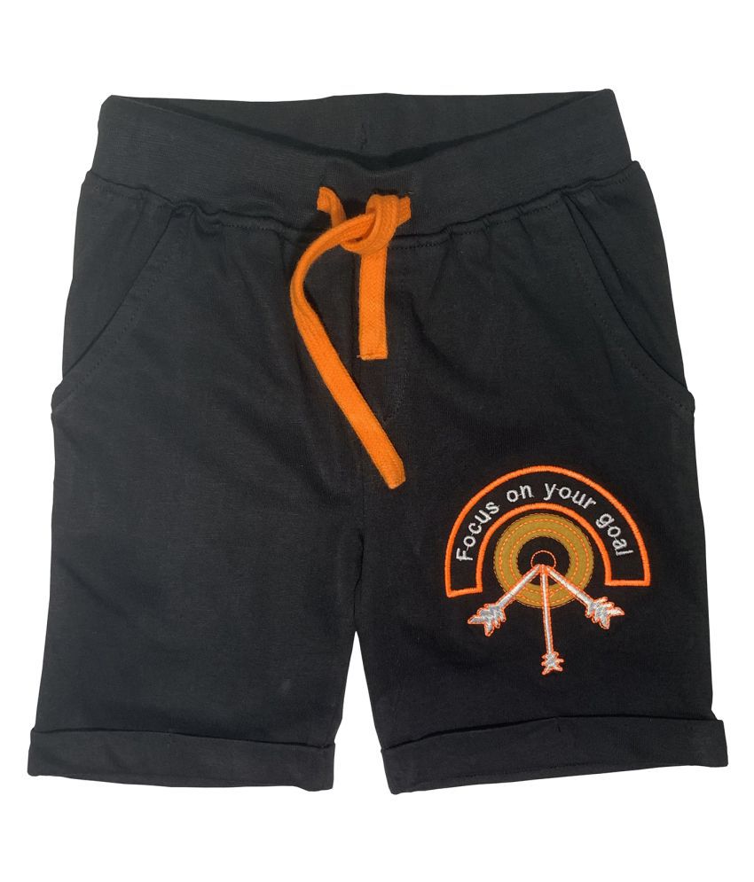 Boys Knit Rollup Shorts with Focus On Goal Embroidery & Speed Print ...