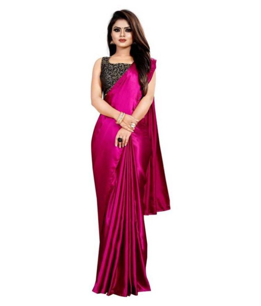 Janvi Fashion Pink Art Silk Saree