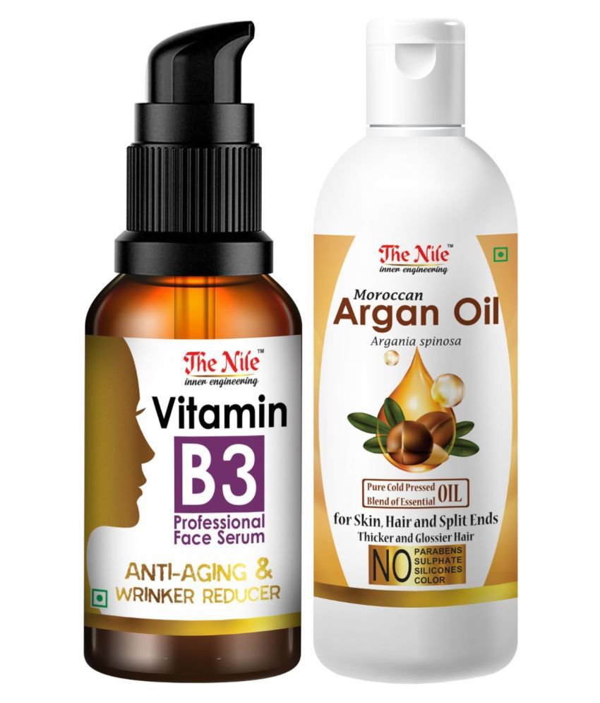     			The Nile Professional Vitamin B3 Face Serum + Moroccan Argan Oil 100 ML Face Serum 130 mL Pack of 2