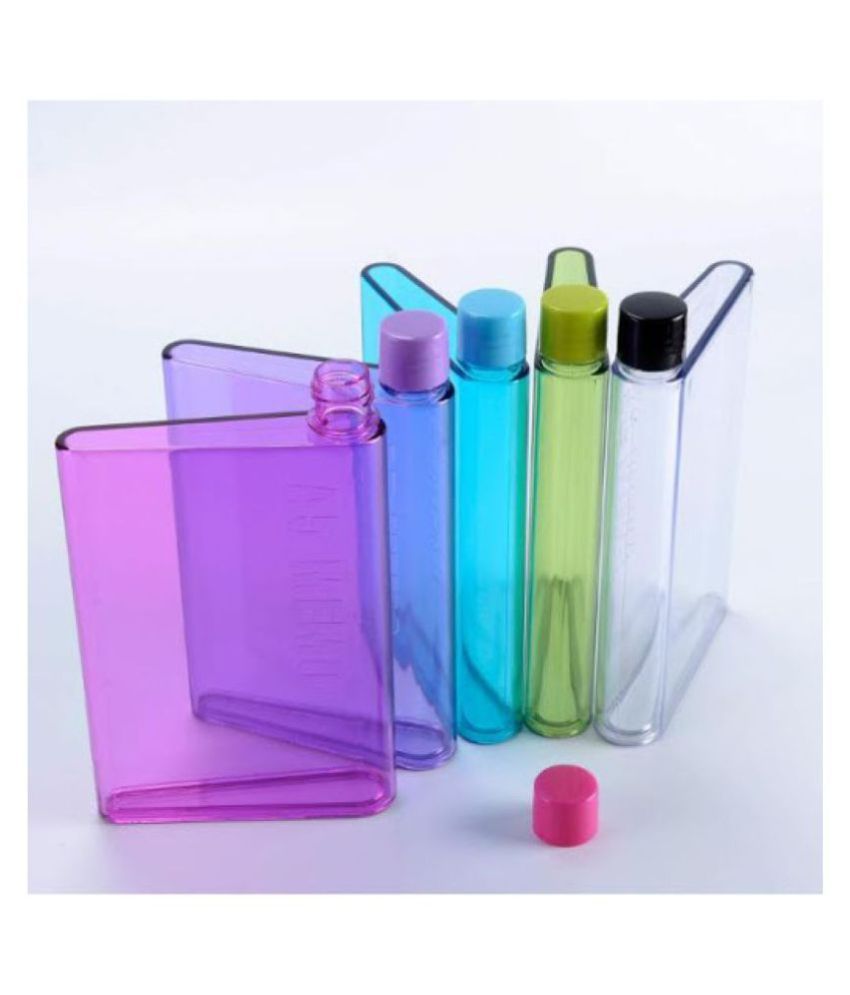 AapkieKart™ Flat Notebook Portable Bottle, Slim, BPA Free Assorted
