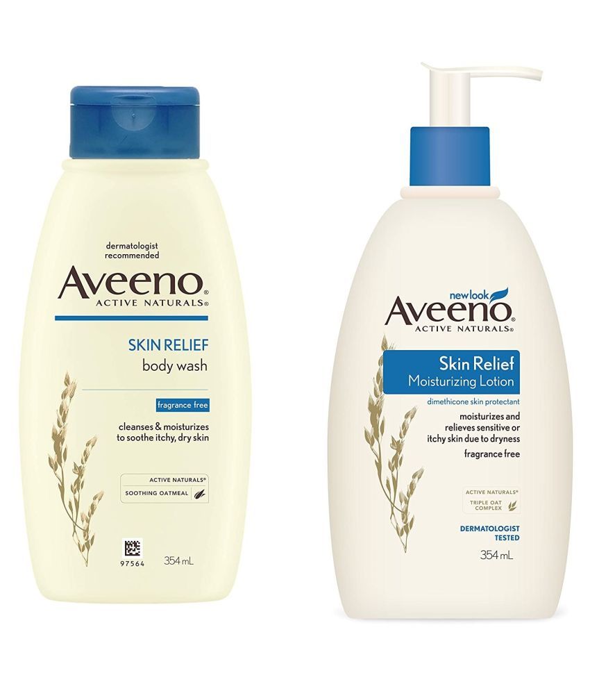 Aveeno Skin relief lotion,354ml+wash,354ml Facial Kit g Pack of 2 Buy