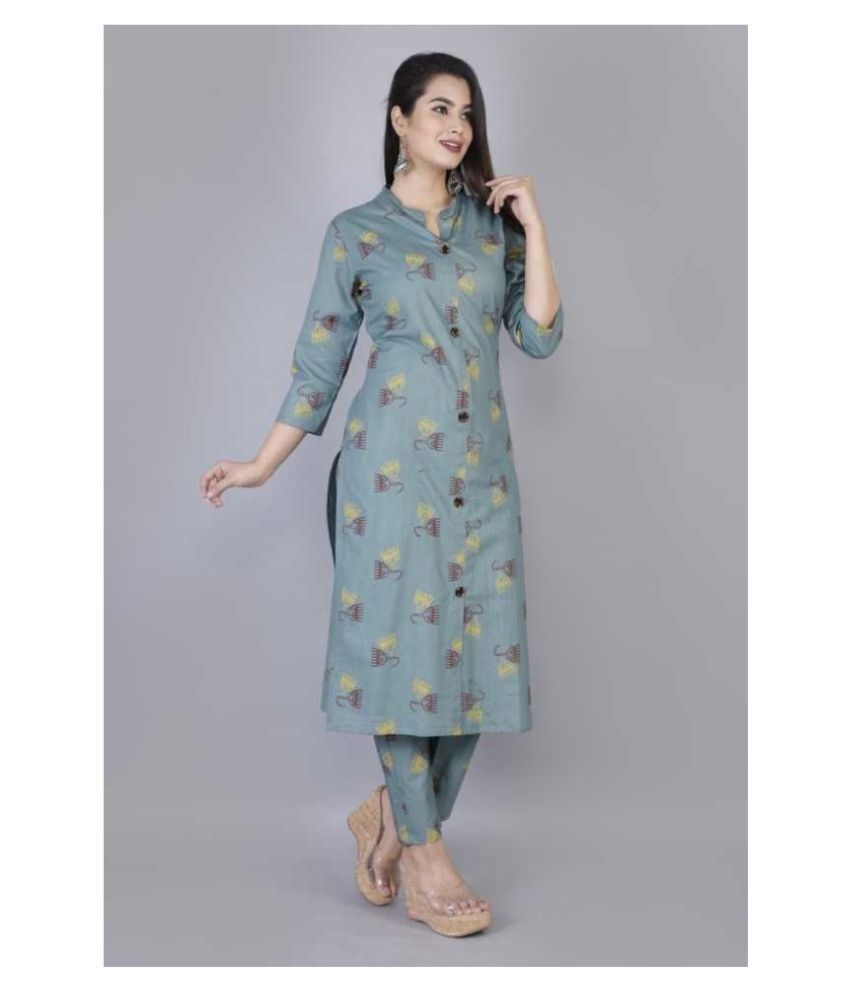 Bazar Chale Cotton Kurti With Pants Stitched Suit Buy Bazar Chale