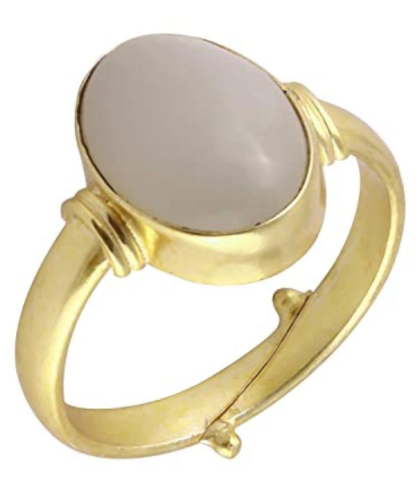 Moonstone Stone Panchdhatu 4.25 Ratti Rashi Ratna Adjustable Ring for