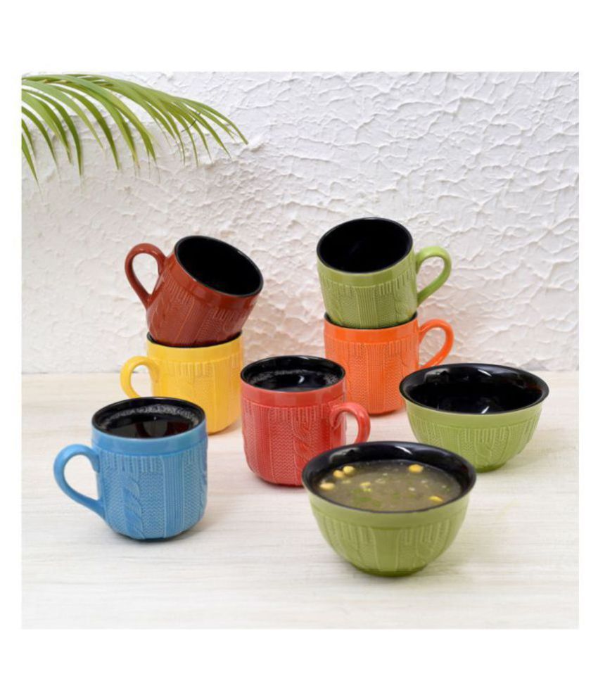     			Unravel India Ceramic Tea Cup 8 Pcs 140 ml