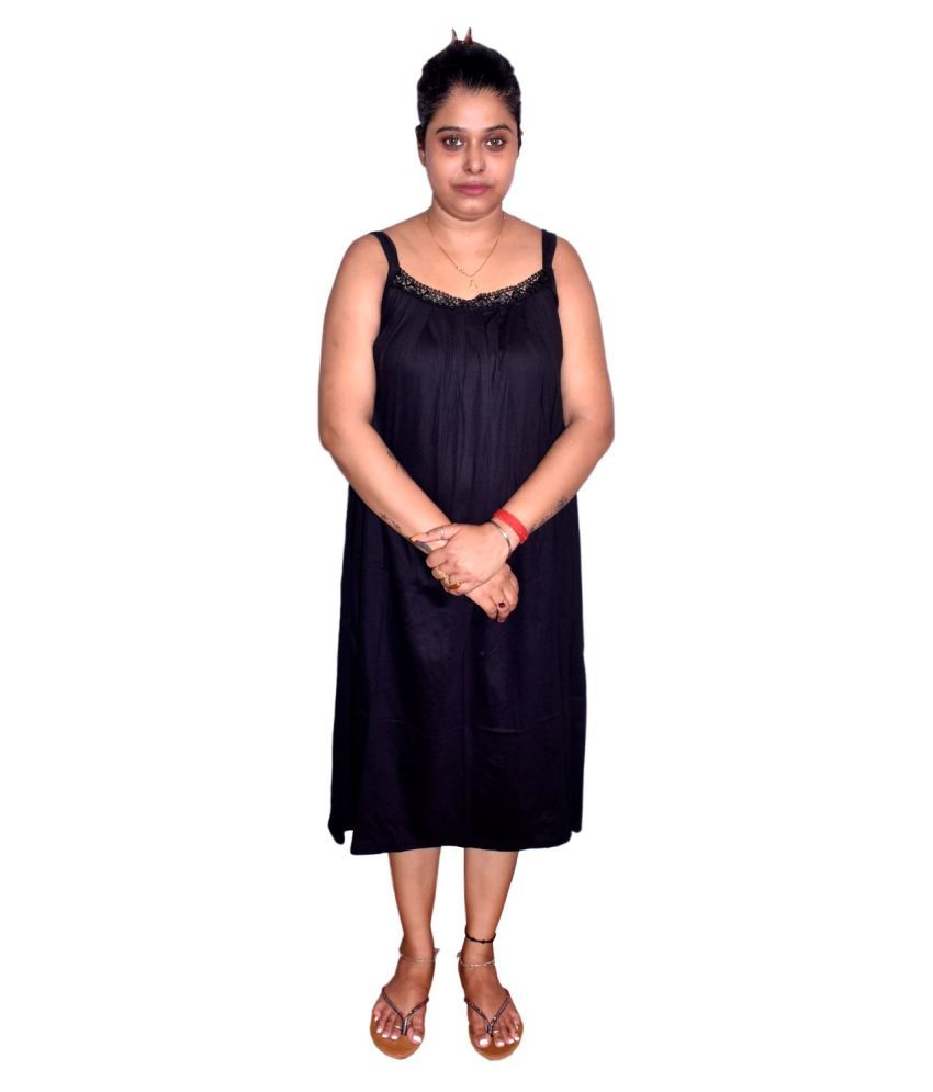     			PIYALI'S CREATION WOMEN'S Cotton Nighty & Night Gowns - Black