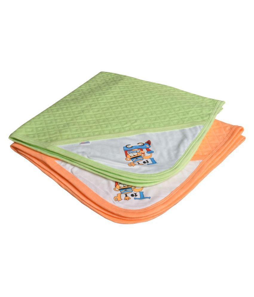 CATCUB Multi-Colour Polyester Towel cum blanket ( 72 cm × 72 cm 2 pcs )