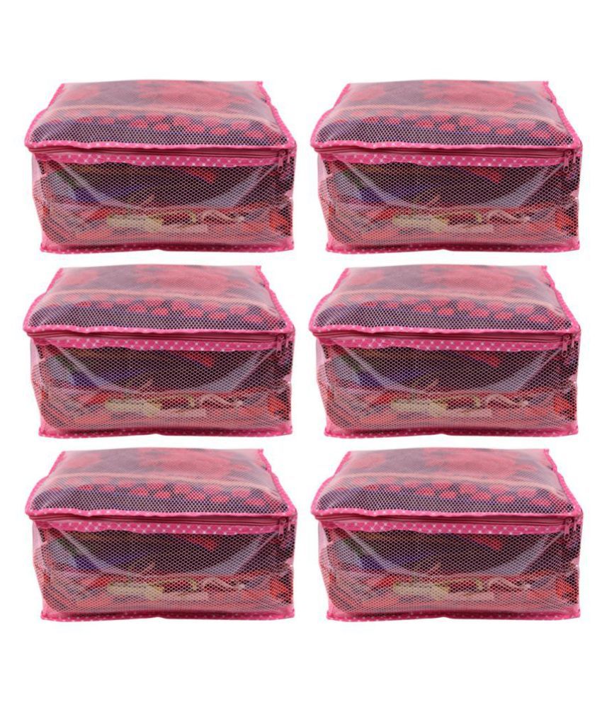     			RAJA Pink Saree Covers - 6 Pcs