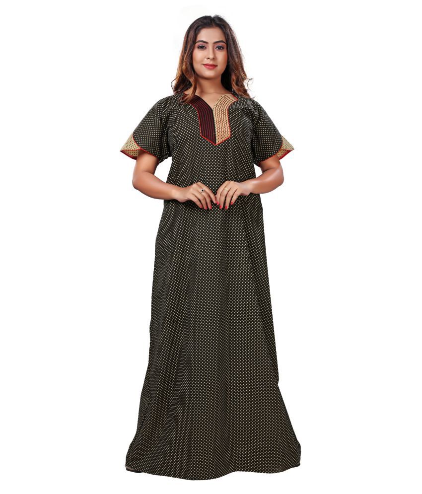 Nighty Set Pack of 2-Color may vary gown INDIAN  100% PURE COTTON Women's
