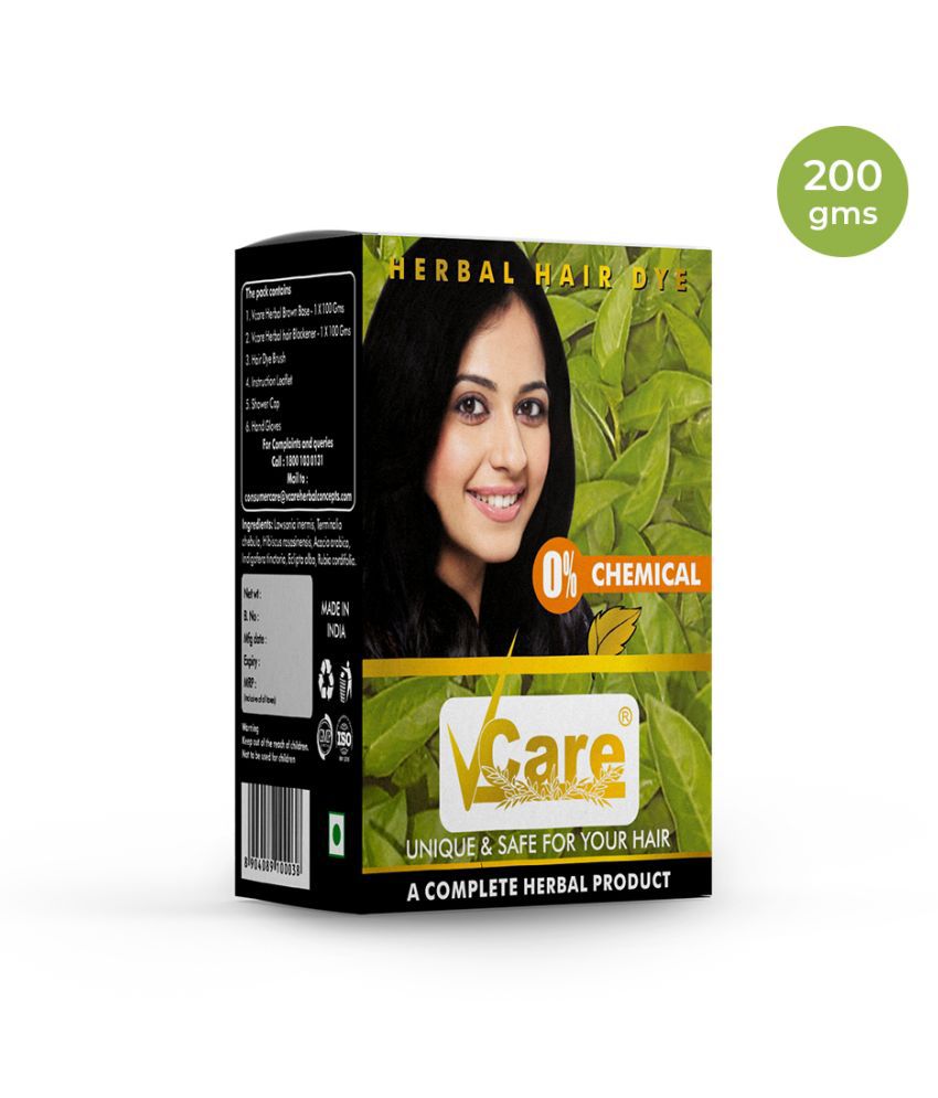 VCare Herbal Hair Dye Temporary Hair Color Black 200 g: Buy VCare Herbal  Hair Dye Temporary Hair Color Black 200 g at Best Prices in India - Snapdeal