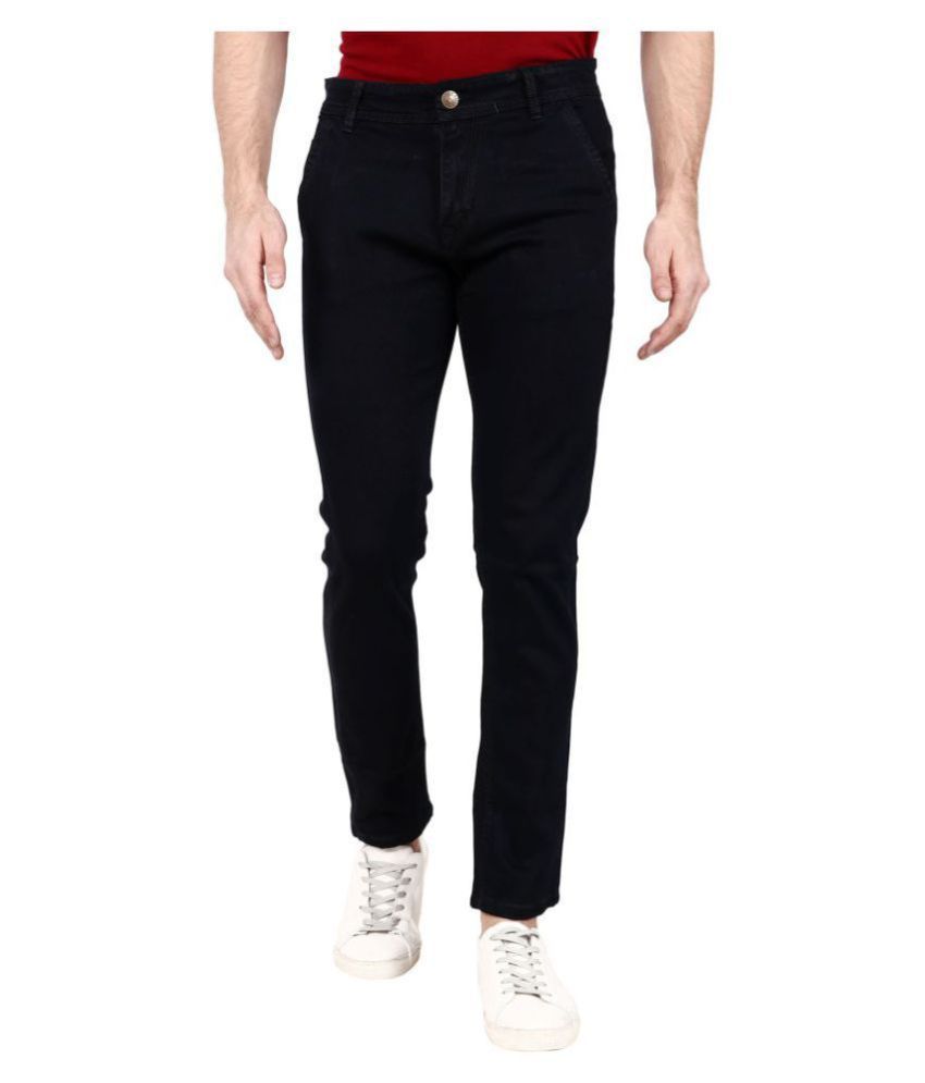     			ZAYSH Black Regular Fit Jeans