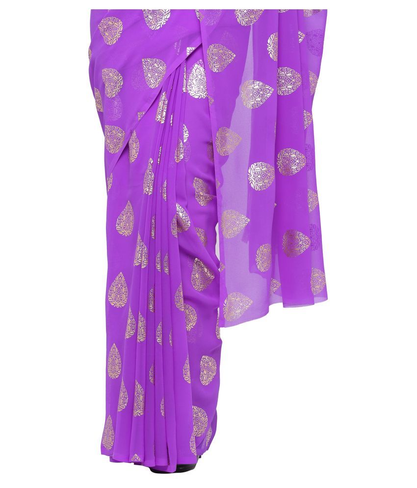 purple chiffon saree