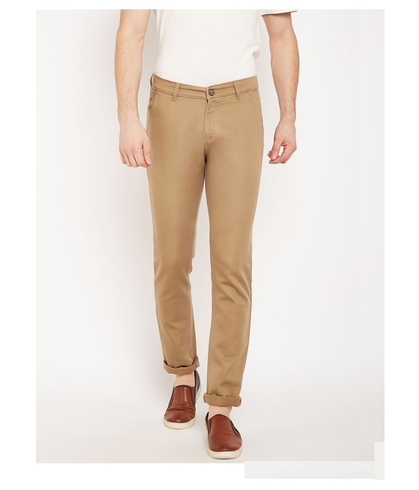 khaki leather trousers