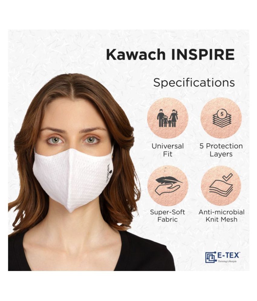 KAWACH Kawach Inspire-Cotton Face mask: Buy KAWACH Kawach Inspire-Cotton Face mask at Best 