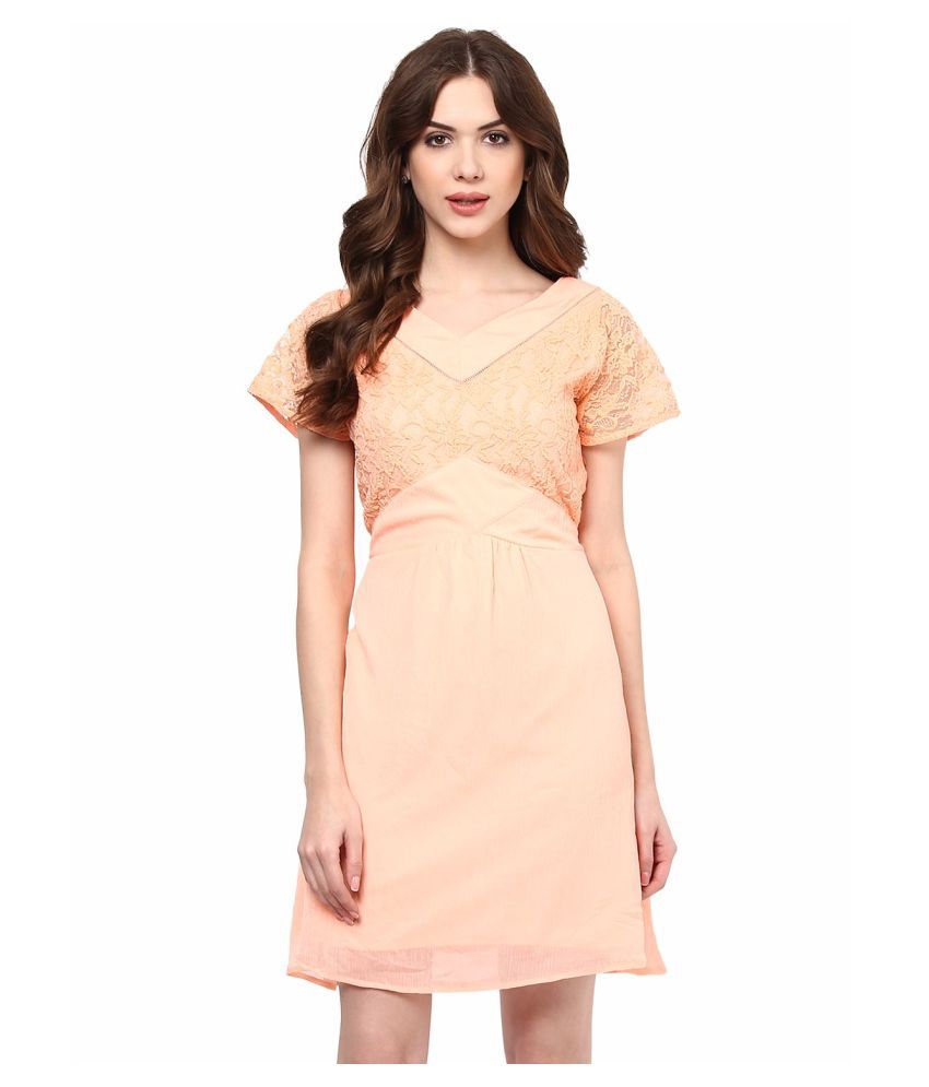 La Zoire Chiffon Pink Regular Dress