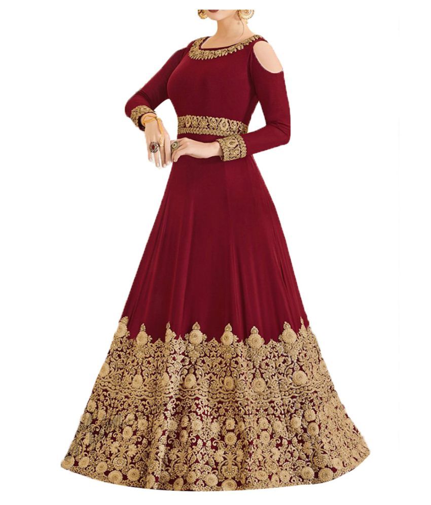maroon ethnic gown