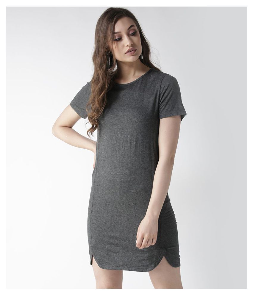 La Zoire Viscose Grey Regular Dress