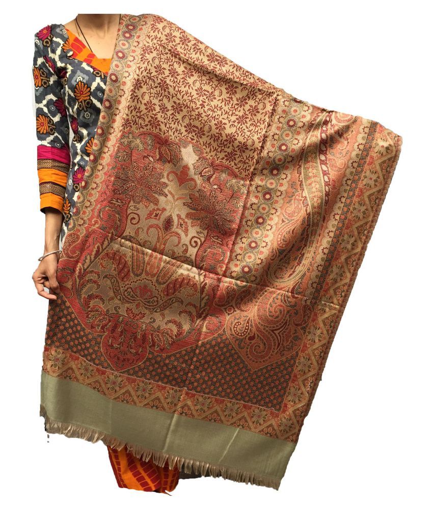 KASHMIRI Beige LoomWoven Shawl Price in India Buy KASHMIRI Beige