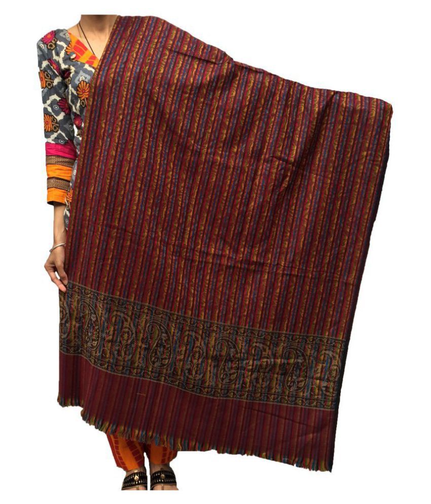 KASHMIRI Maroon LoomWoven Shawl Price in India Buy KASHMIRI Maroon