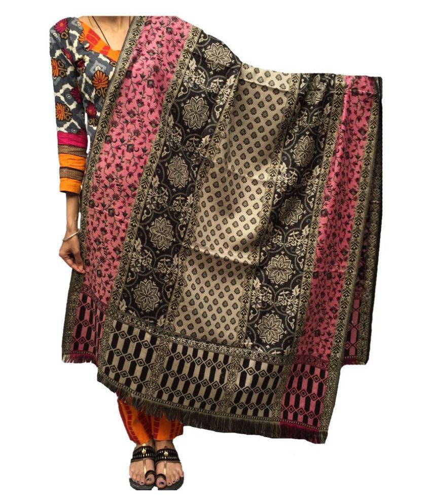 KASHMIRI Multicoloured LoomWoven Shawl Price in India Buy KASHMIRI