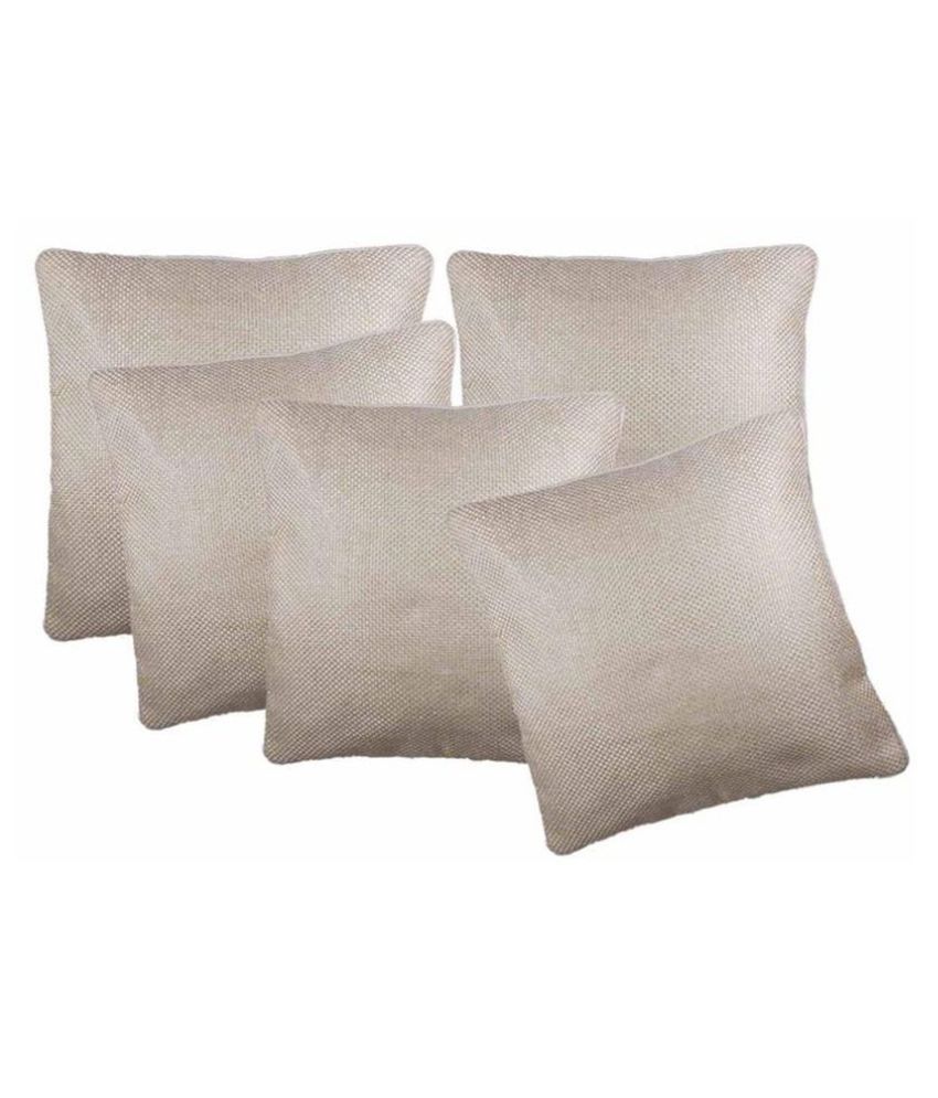     			Belive-Me Set of 5 Jute Cushion Covers 40X40 cm (16X16)