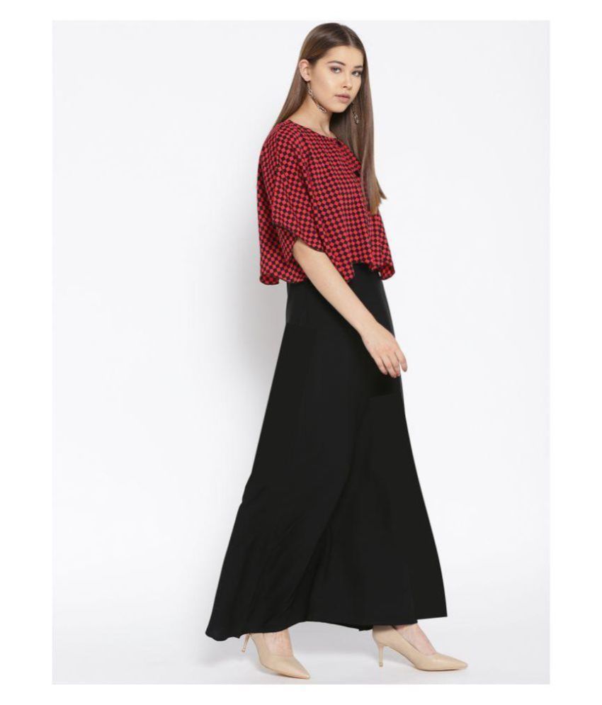 crepe a line dress