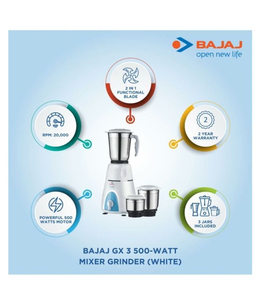 bajaj mixer grinder jar set price