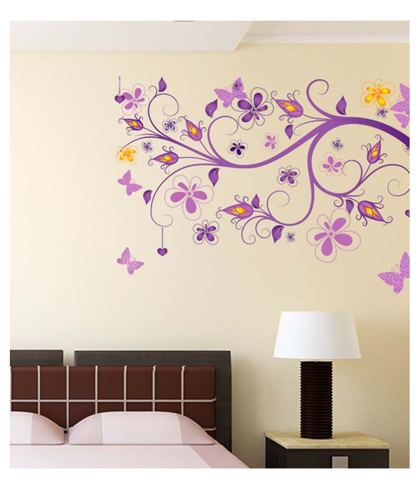 HOMETALES Floral Vine Purple Sticker ( 95 x 70 cms ) Buy HOMETALES