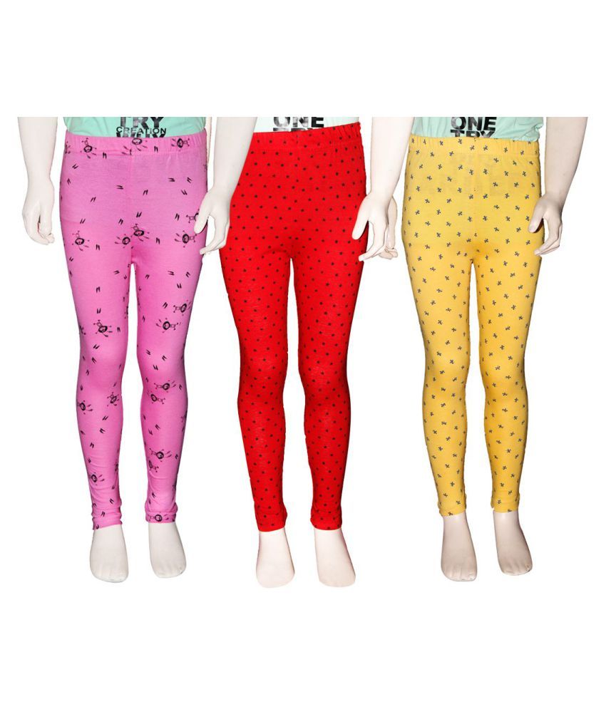     			FnMe Printed Girl's Leggings -Pack of 3