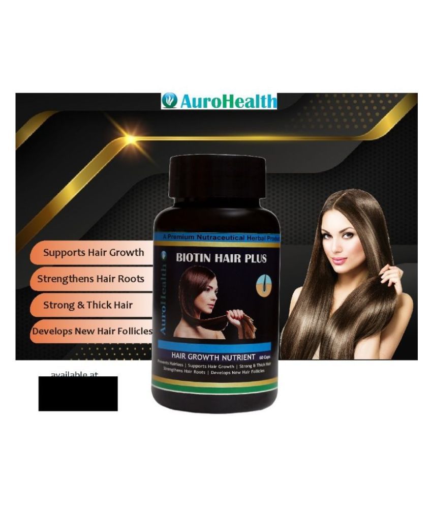 AuroHealth BIOTIN HAIR PLUS Beautiful Hair, Skin and Nails, Capsule 60 ...