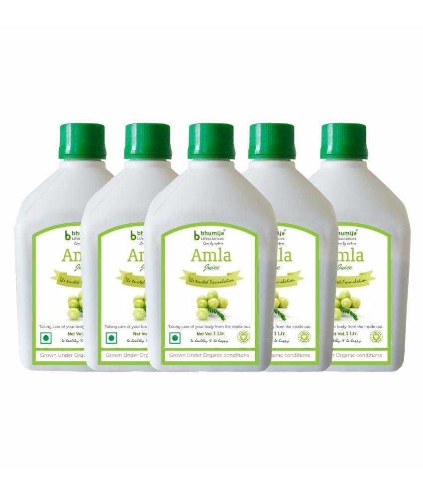     			BHUMIJA LIFESCIENCES Amla Juice 1 Ltr. Nutrition Drink Liquid 5 l Pack of 5