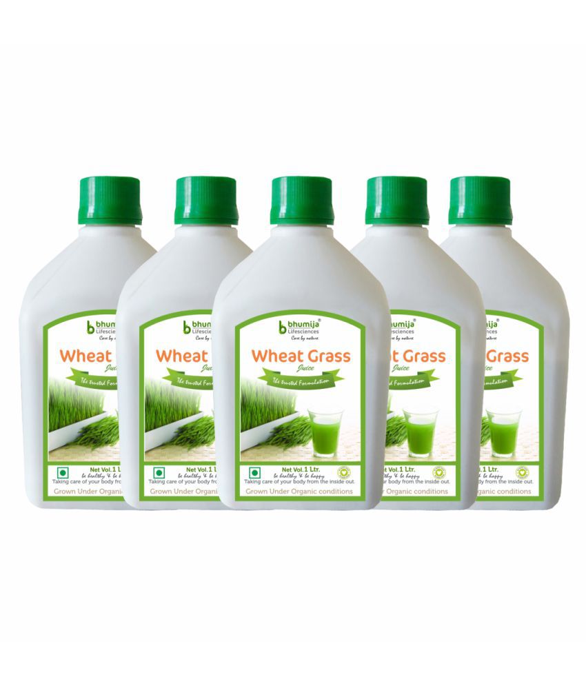     			BHUMIJA LIFESCIENCES Plain Wheat Grass Juice Nutrition Drink Liquid 5 l Pack of 5