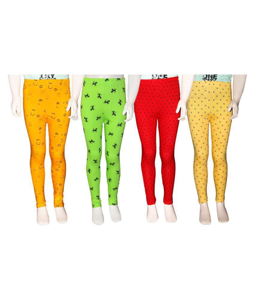     			FnMe Printed Girl's Leggings -Pack of 4