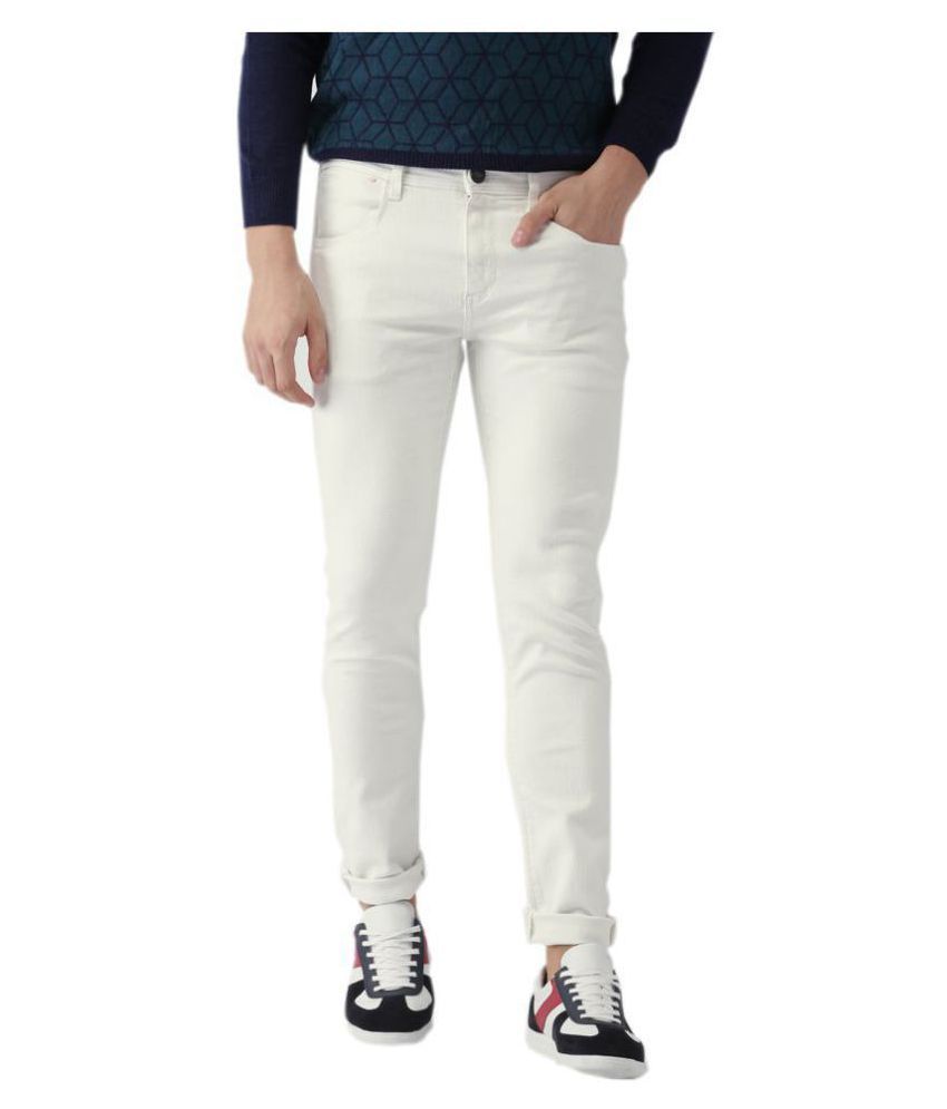     			HALOGEN White Skinny Jeans