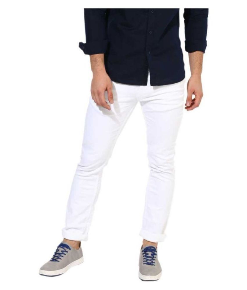     			HALOGEN White Slim Jeans