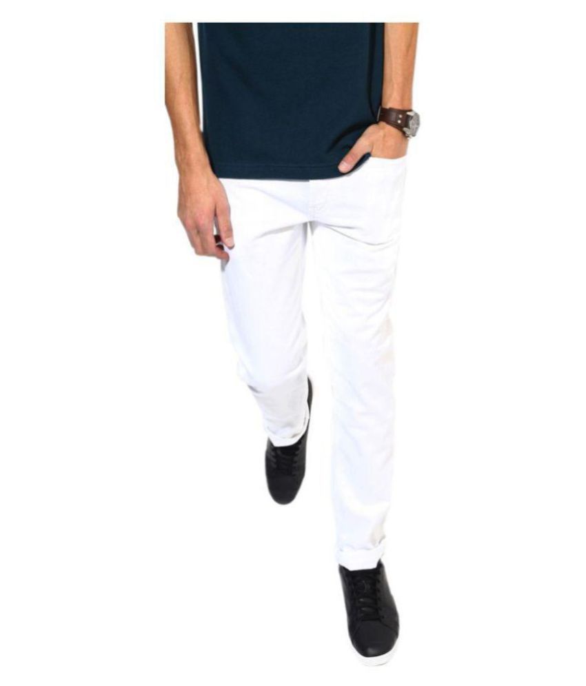     			HALOGEN White Slim Jeans